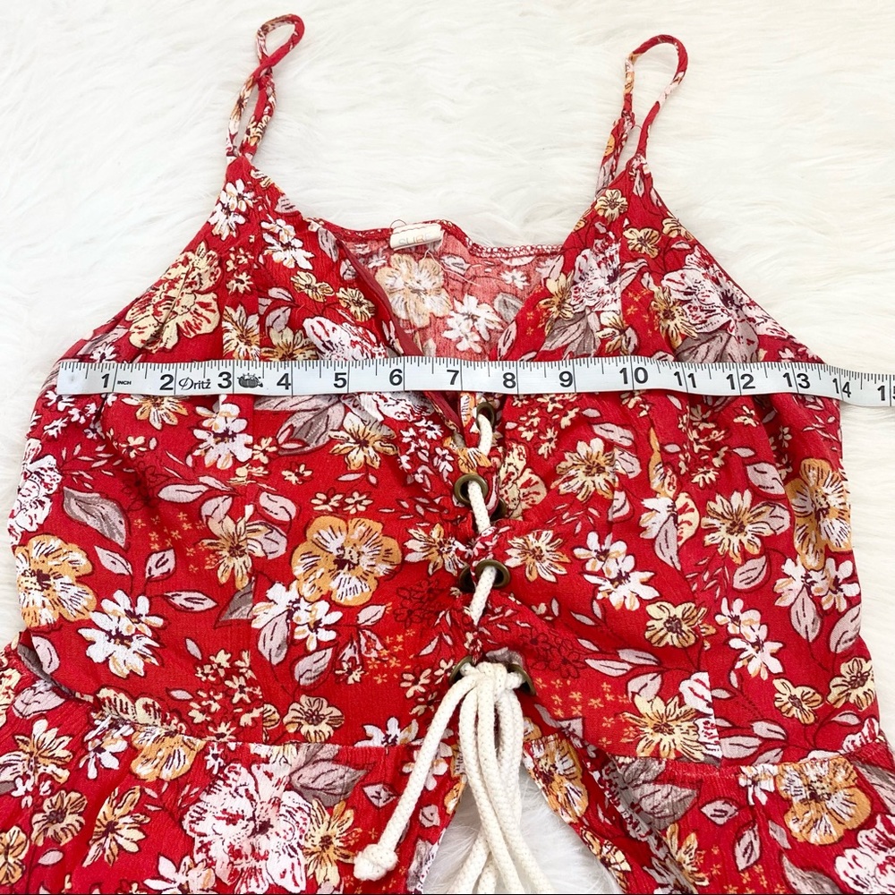 Red Floral Print Blouse - Picture 3 of 3
